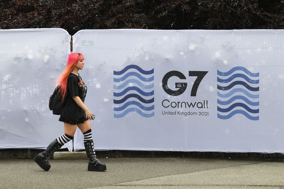 The G7 media centre in Falmouth in Cornwall.