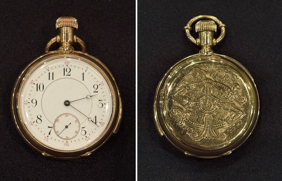 The gold pocket watch recovered from an elderly couple who drowned during the sinking of the Titanic\u200b