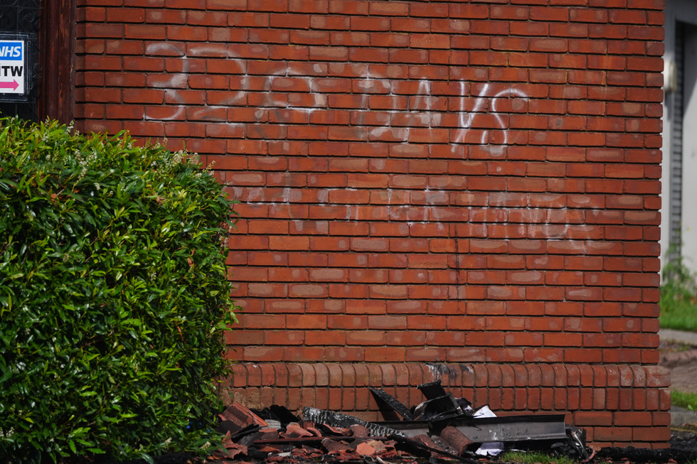 The graffiti on the wall of the constituency office\u200b