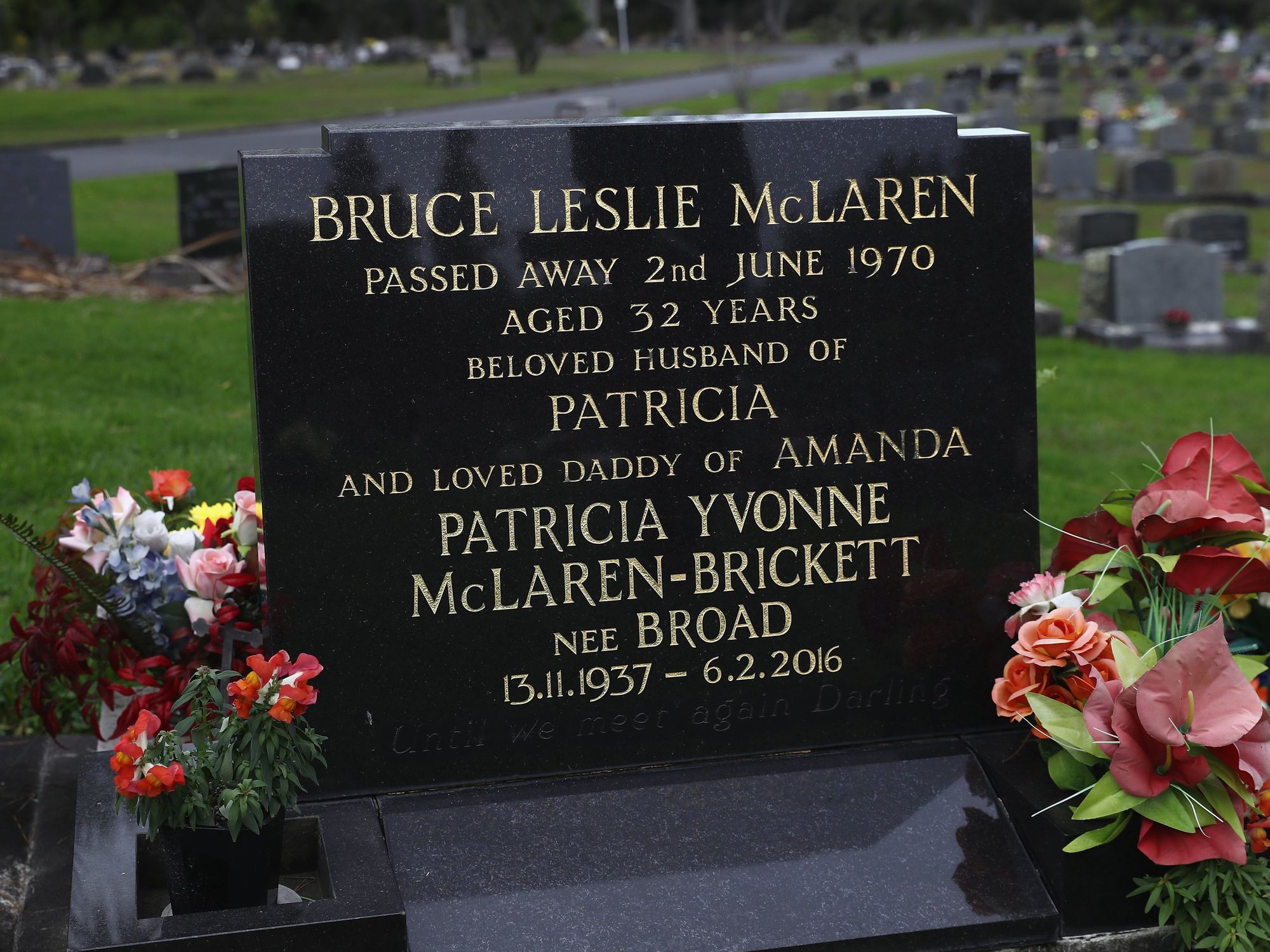 The grave of motorsport pioneer Bruce McLaren
