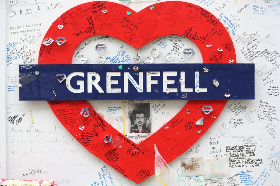 The Grenfell Memorial Wall in the grounds of Kensington Aldridge Academy.