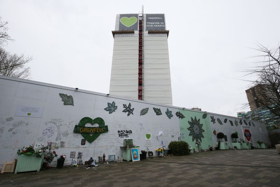 The Grenfell Memorial Wall in the grounds of Kensington Aldridge Academy.