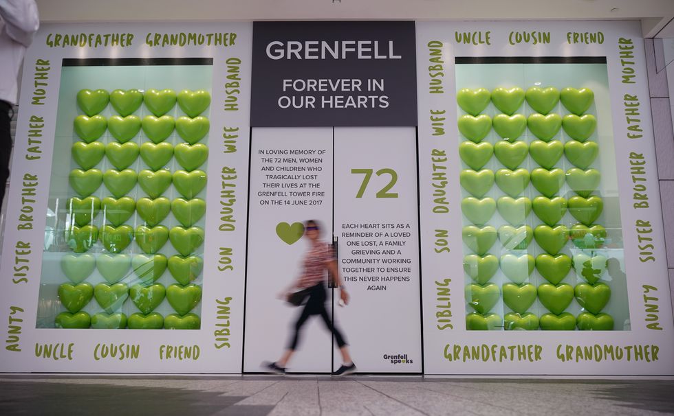 The Grenfell memorial wall in Westfield shopping centre, west London, in remembrance of those who died in the Grenfell Tower fire on June 14 2018. Picture date: Tuesday June 14, 2022.