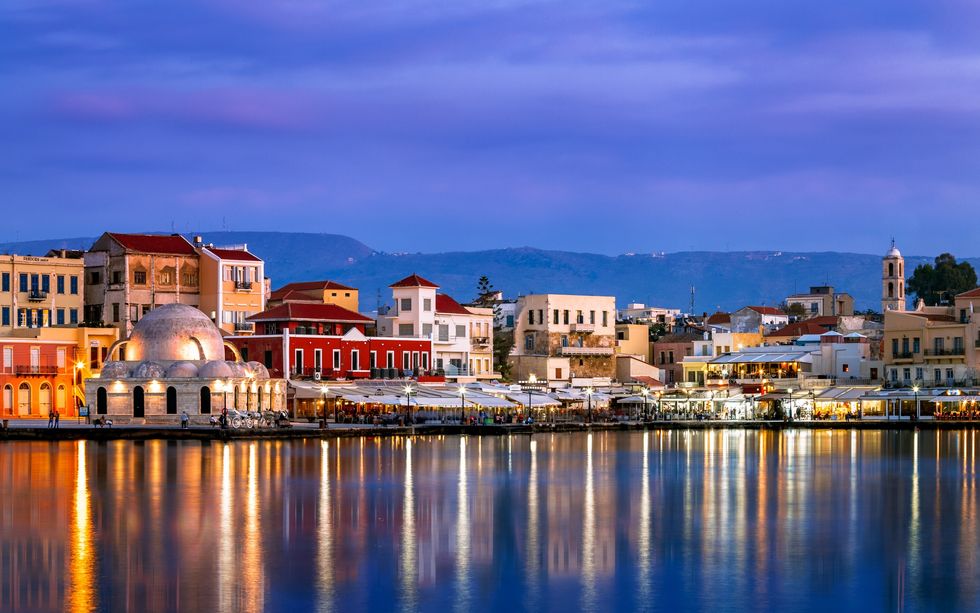 The harbour of Chania in Crete