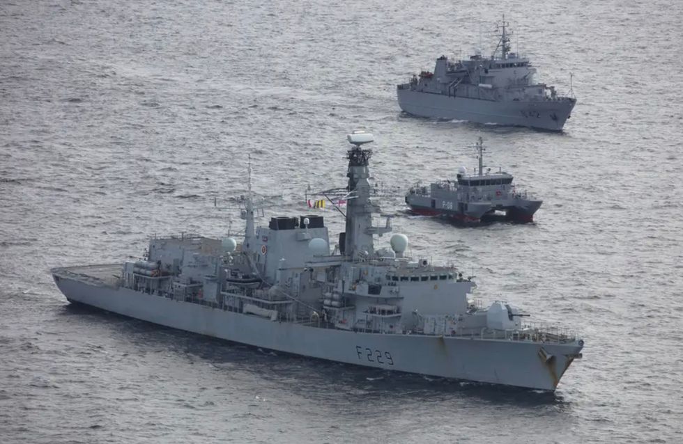 The HMS Lancaster on excercises in the Baltic Region