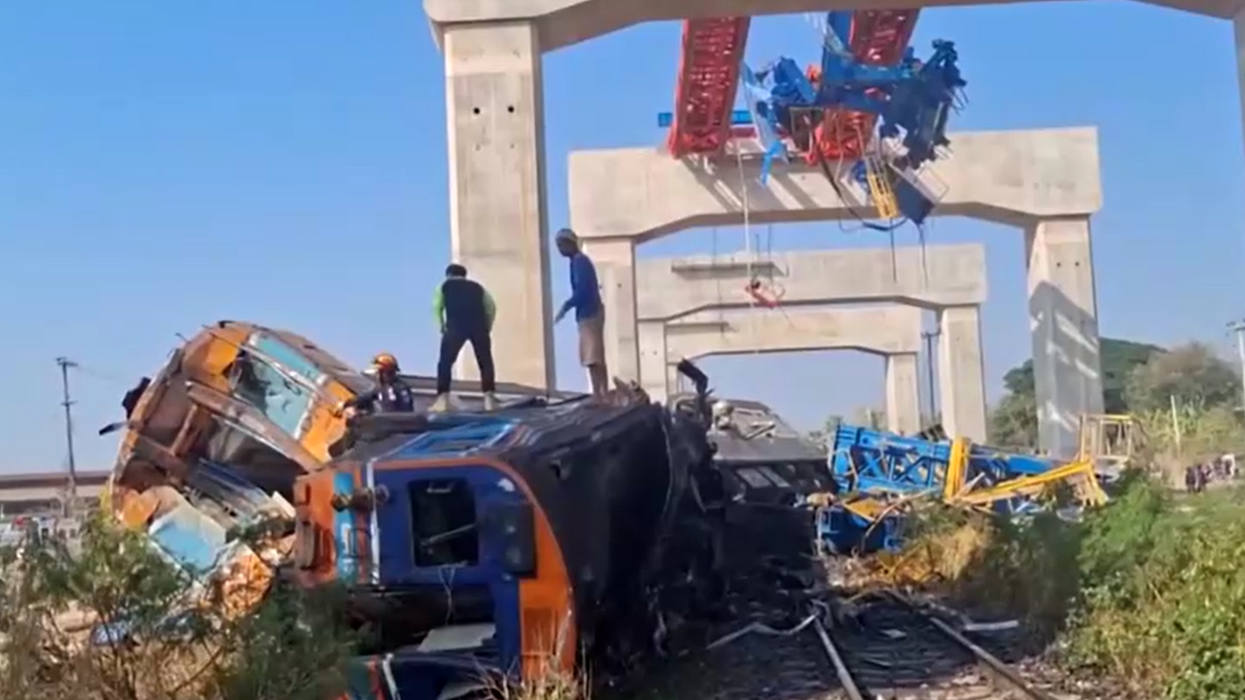 More than 22 dead and at least 80 injured after crane COLLAPSES onto train in Thailand