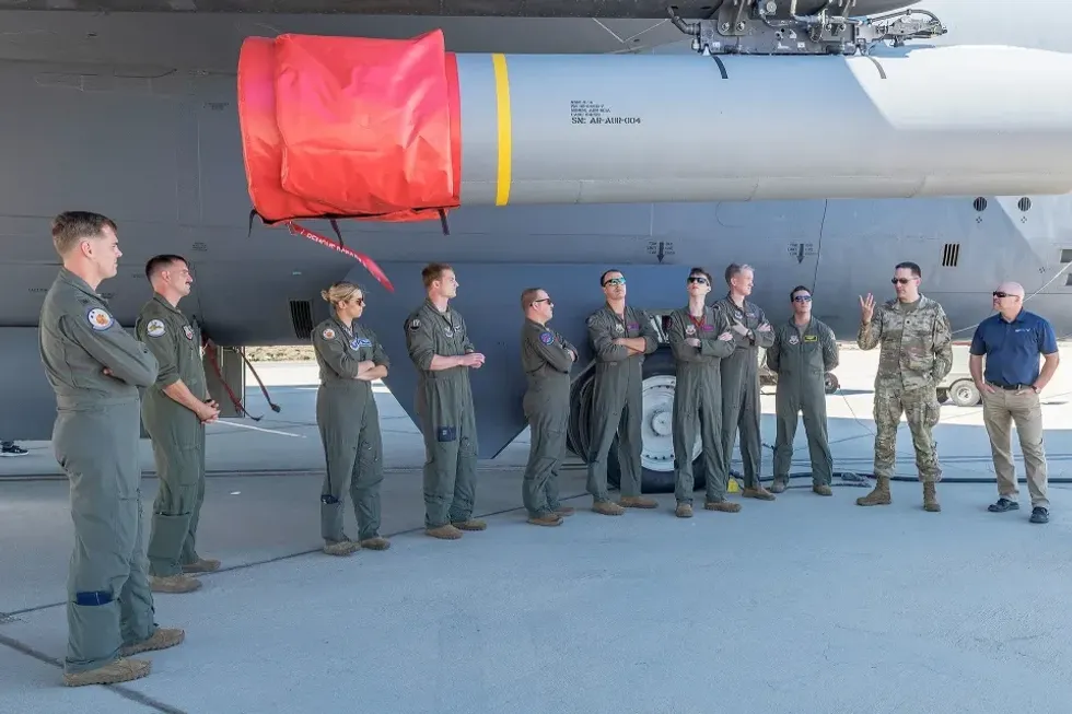The hypersonic missile can strike targets within 1,000 miles and is carried under the wing of a B-52H bomber aircraft