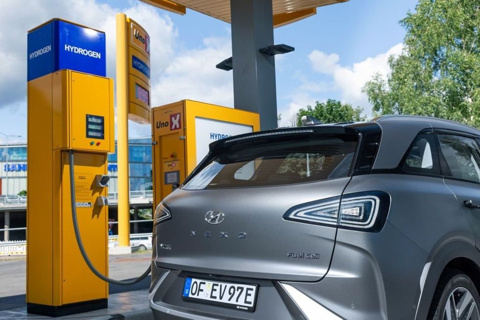 The Hyundai Nexo fuel cell vehicle refuelling