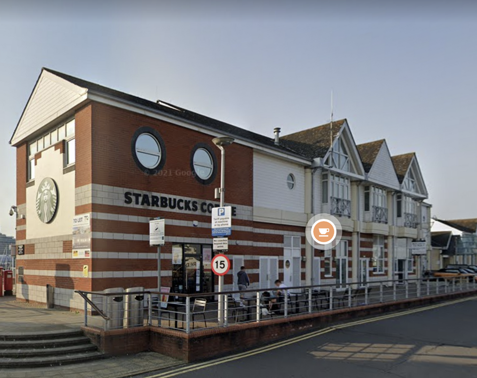 The incident took place at this Starbucks branch near the ferry terminal in Southampton