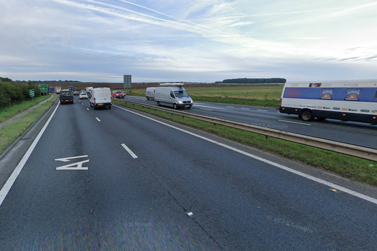 The incident took place on the A1 yesterday evening 