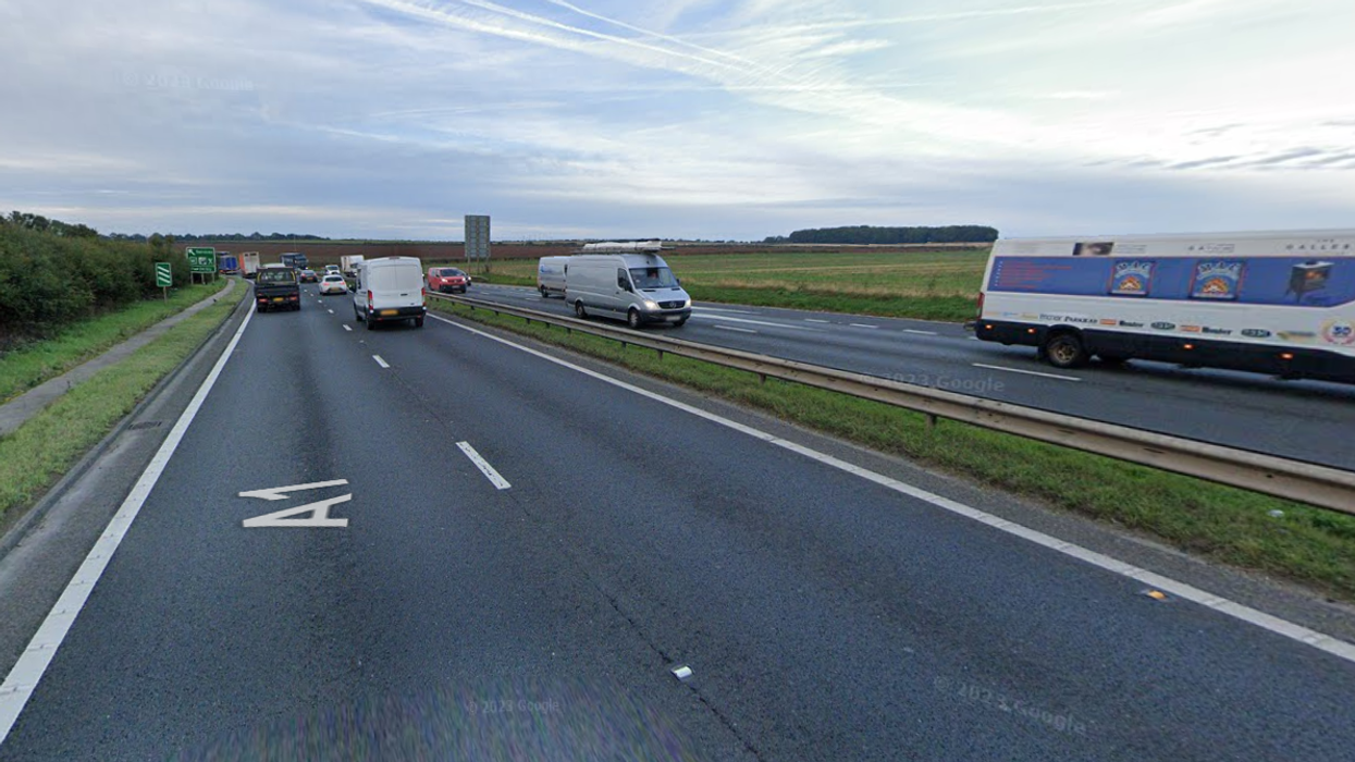 The incident took place on the A1 yesterday evening