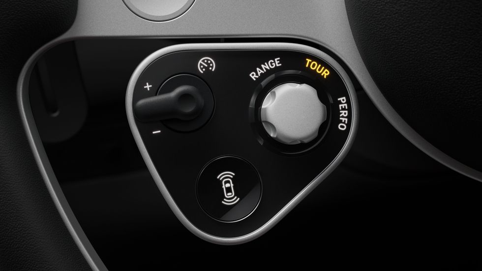 The interior of the Ferrari Luce electric car