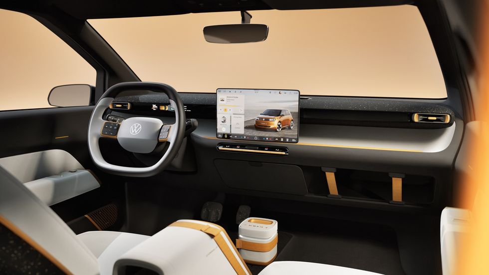 The interior of the Volkswagen ID. Every1 electric vehicle