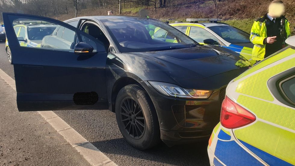The Jaguar I-Pace on the motorway