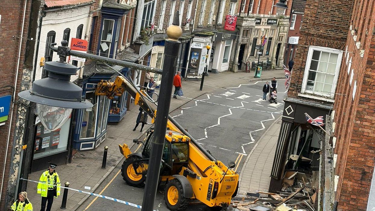The JCB was left abandoned at the scene