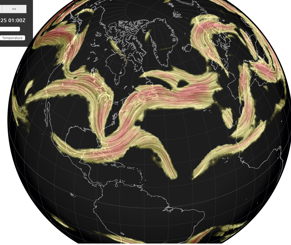 The jet stream ploughs across the Atlantic