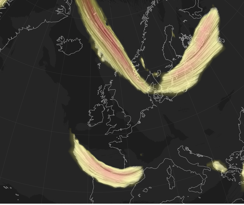 The jet streams will pincher Britain from both angles