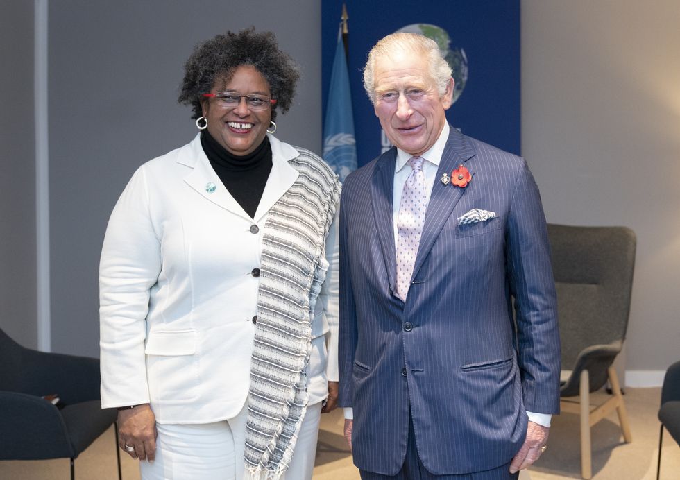 The King and Prime Minister of Barbados Mia Mottley