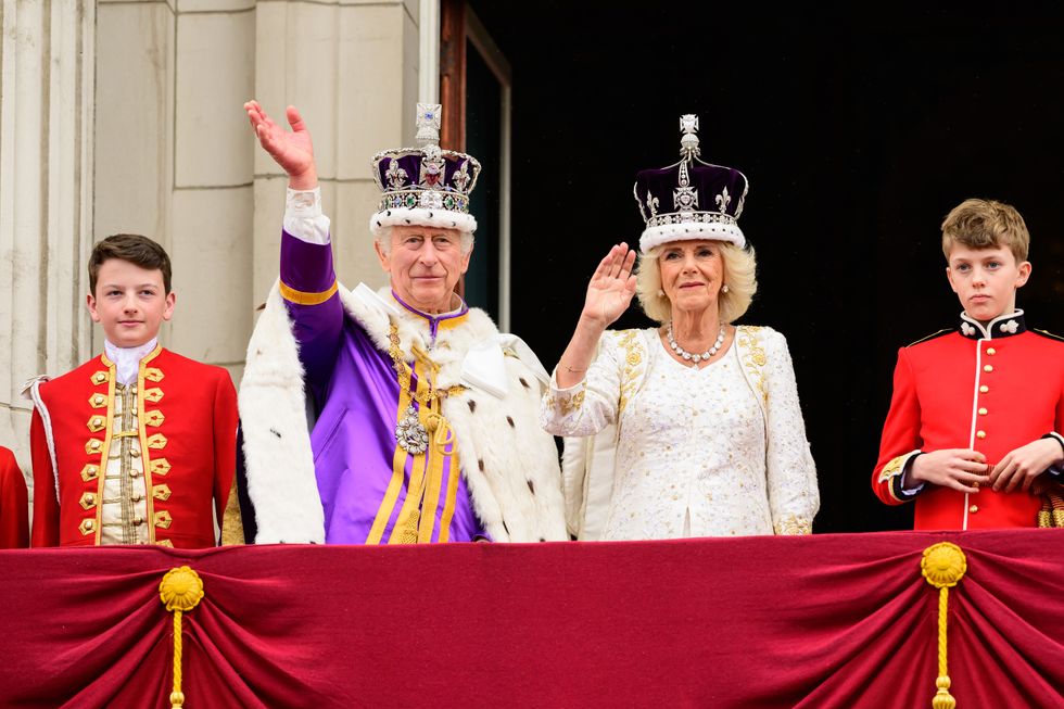 The King and Queen on the Buckingham Palace balcony