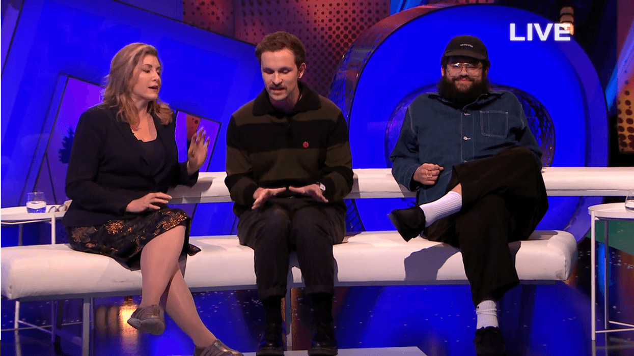 The Last Leg: Jamali Maddix (right) grinned as Vito and Penny clashed