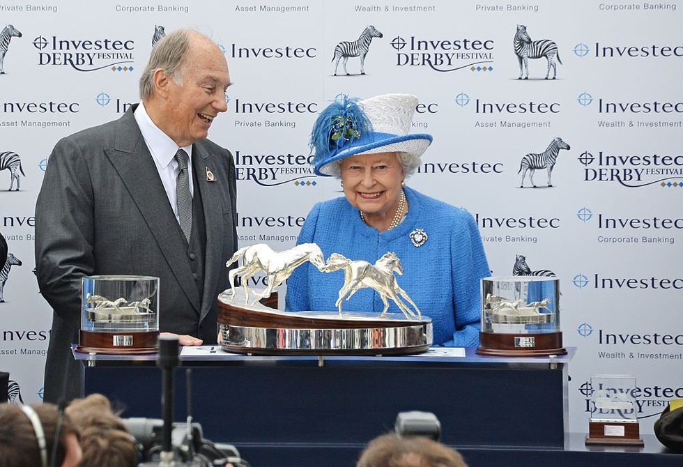The late Aga Khan, Queen Elizabeth II