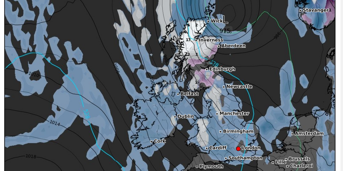 NextImg:Met Office hints snow to fall as low pressure drags freezing Scandinavian air over Britain