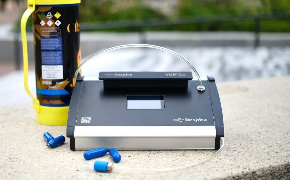 The laughing gas breathalyser machine