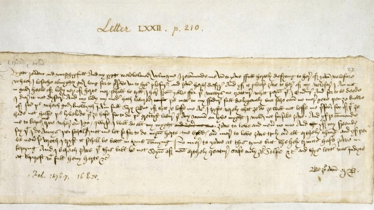 The letter penned by Margery Brews in February 1477