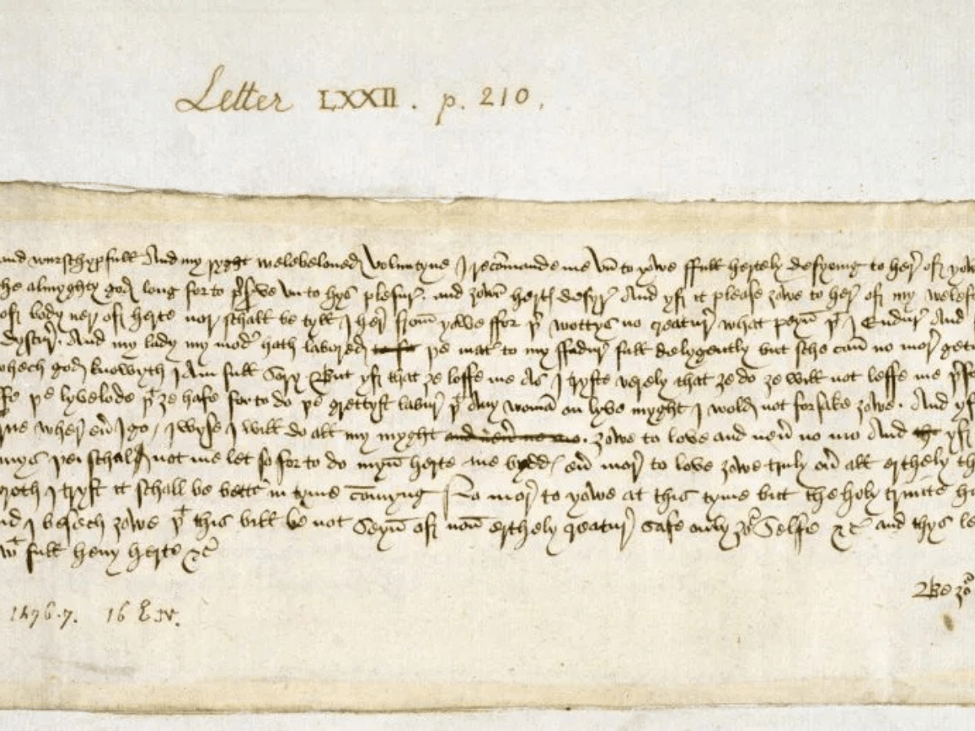 The letter penned by Margery Brews in February 1477
