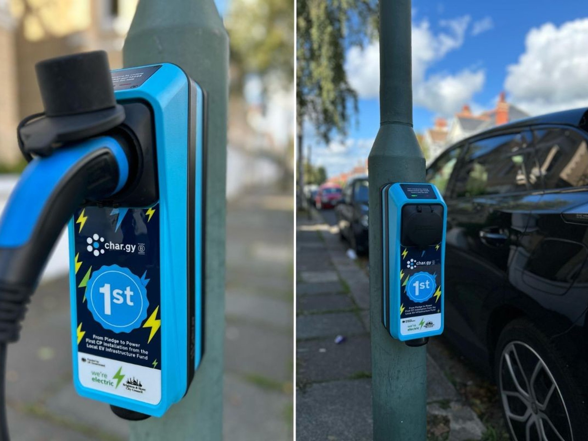 The LEVI-funded char.gy EV charger in Brighton