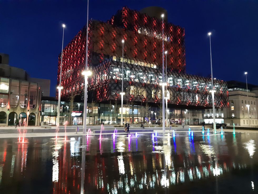 The Library of Birmingham was showing the colours of the Indian flag