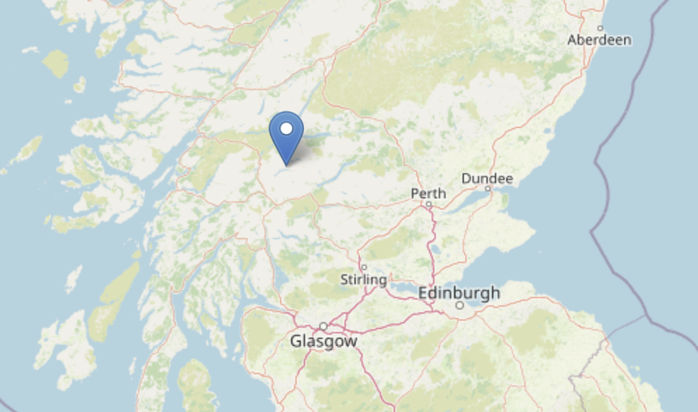 The location of the quake
