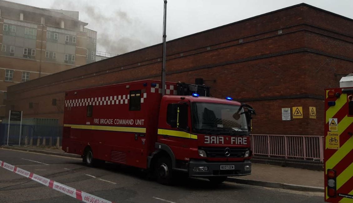 The London Fire Brigade tweeted %22The DLR line is suspended and Rotherhithe Tunnel is also closed whilst crews continue to tackle the fire at an electrical substation in Poplar.%22