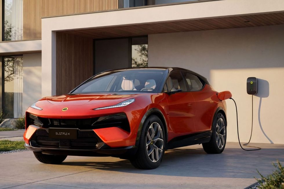 The Lotus Eletre X charging at home