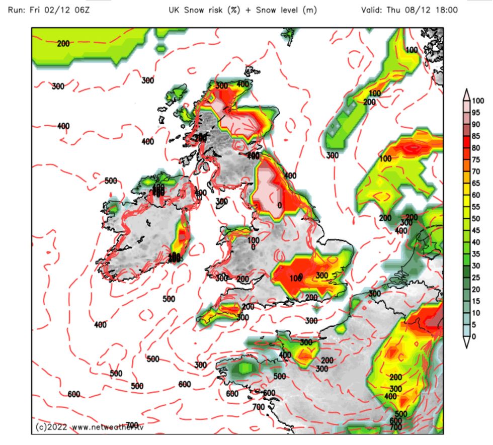 The low pressure system is likely to cause widespread travel problems on days where the UK is already set to be crippled by mass strikes.