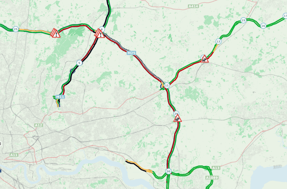 The M25 in Essex remains closed this morning following a lorry crash