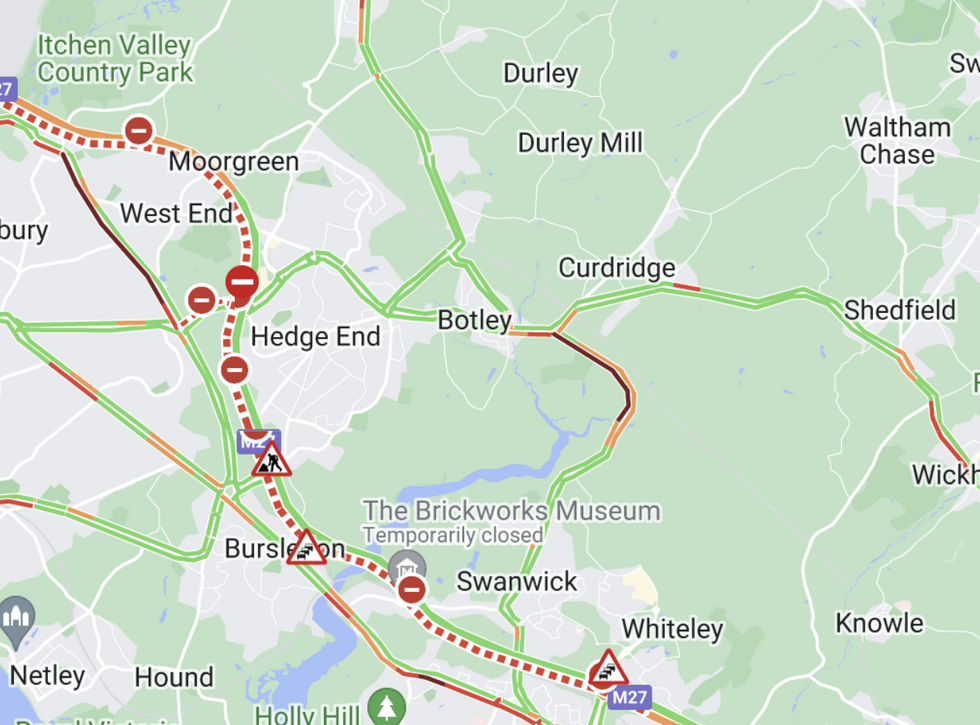 The M27 westbound remains closed between J9 and J5 following yesterday's serious collision