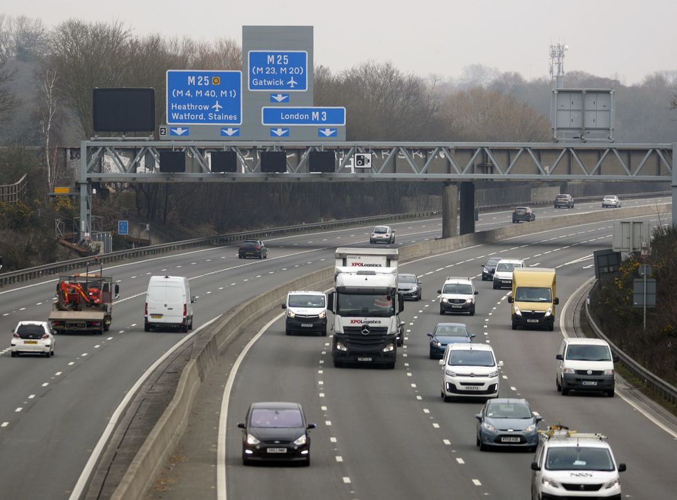 The M3 smart motorway near Longcross in Surrey