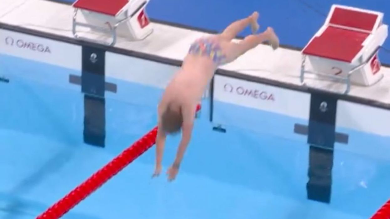 The man caused a stir in the Olympics arena