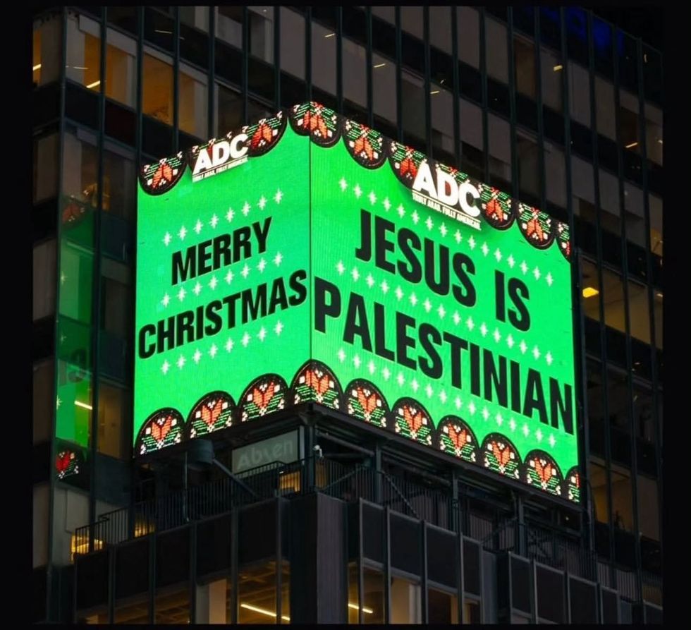 The message has sparked controversy among locals and tourists in New York City
