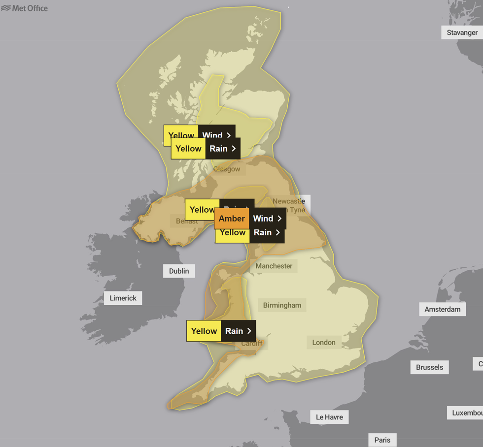 The Met Office has issued a number of alerts on Sunday