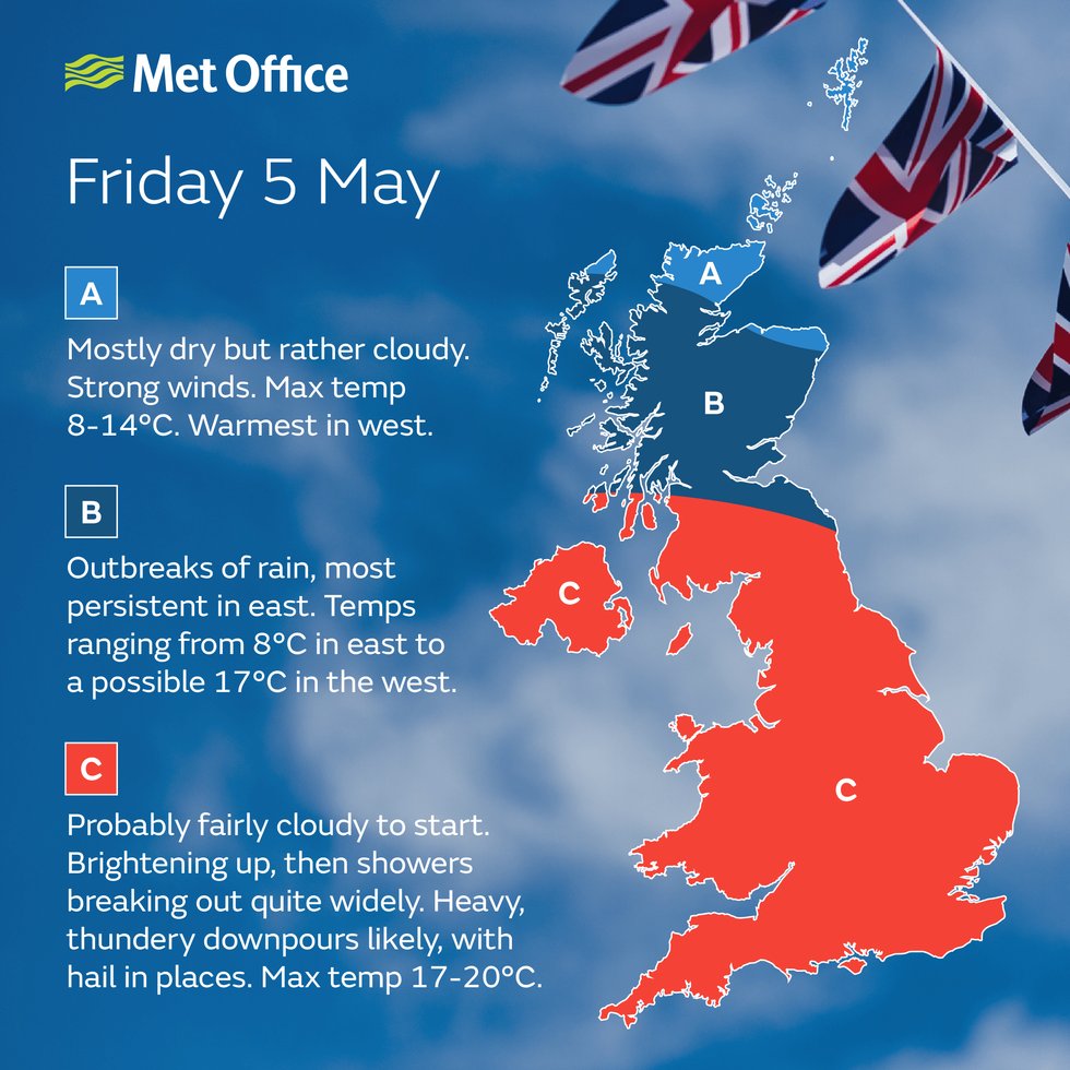 The Met Office has released its forecast online