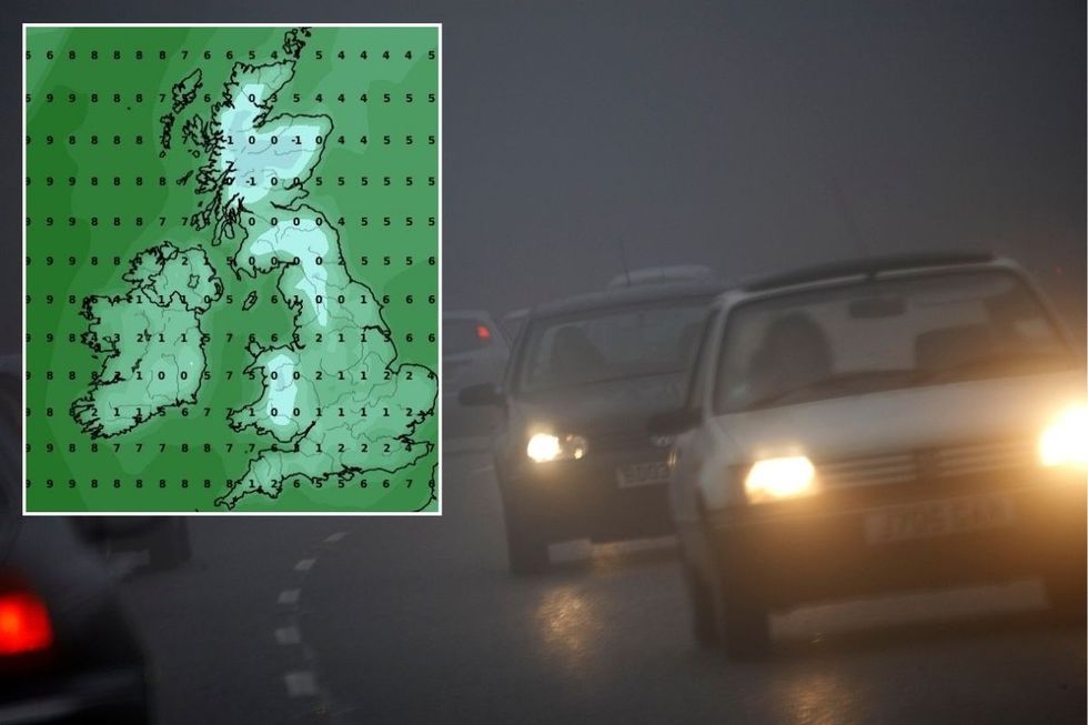 The Met Office has warned thick fog and mist will hit the UK in the coming days as mercury plummets to single-digits