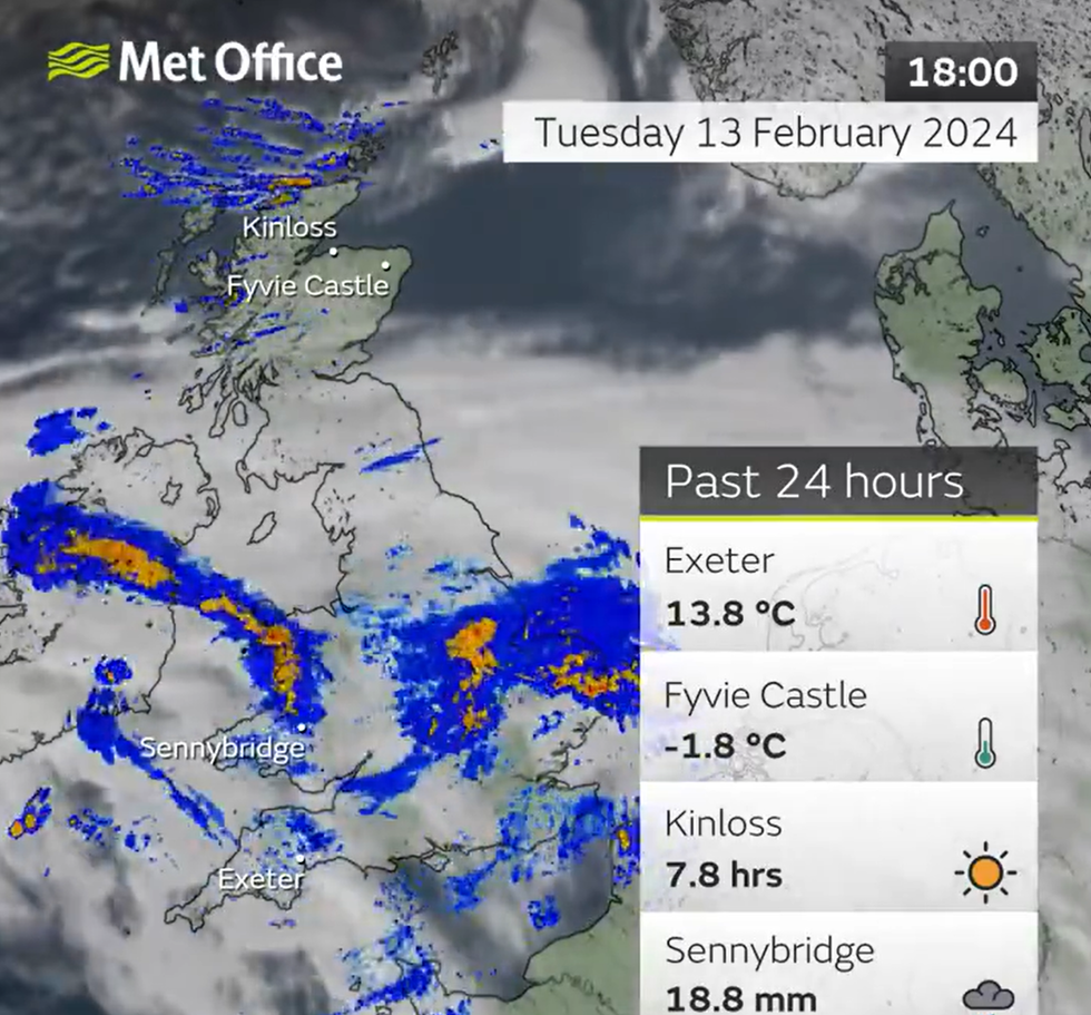 The Met Office's latest weather update shows much more mild temperatures