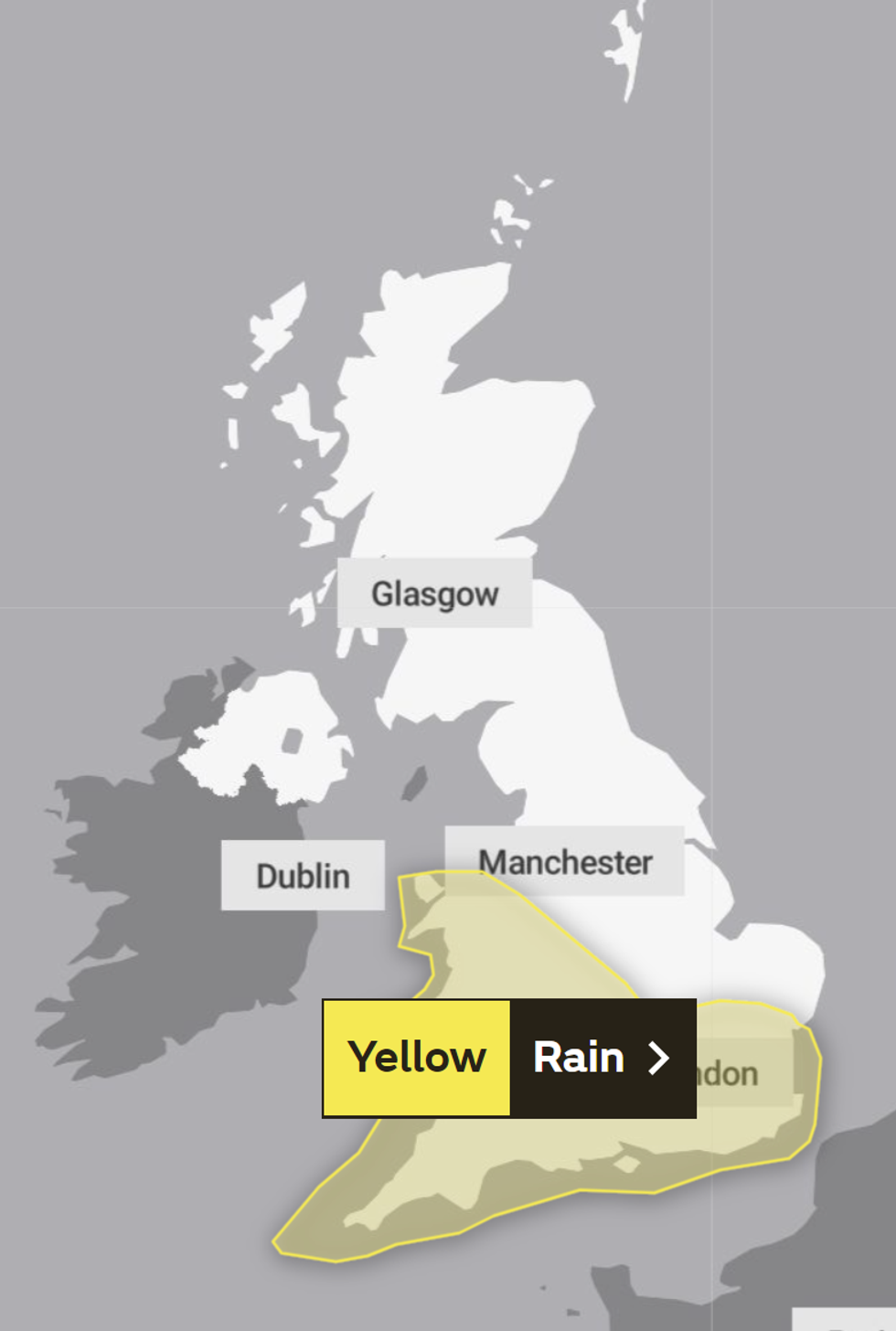 The Met Office's original weather warning