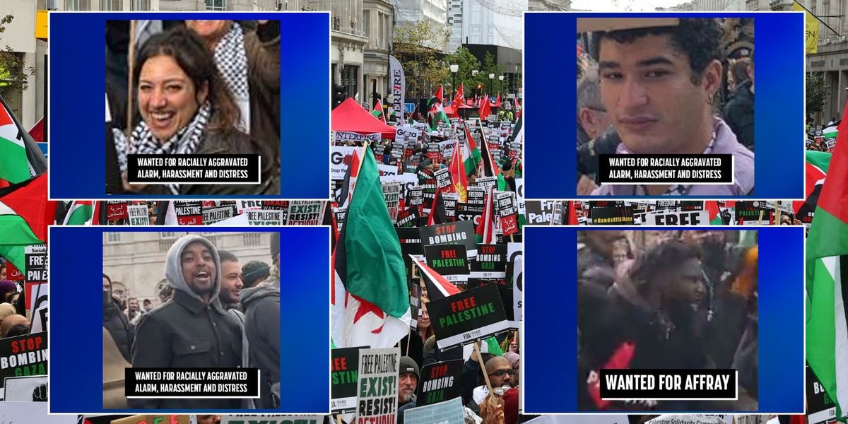 NextImg:Met Police release WANTED posters for pro-Palestinian protestors after thousands staged mass demonstrations
