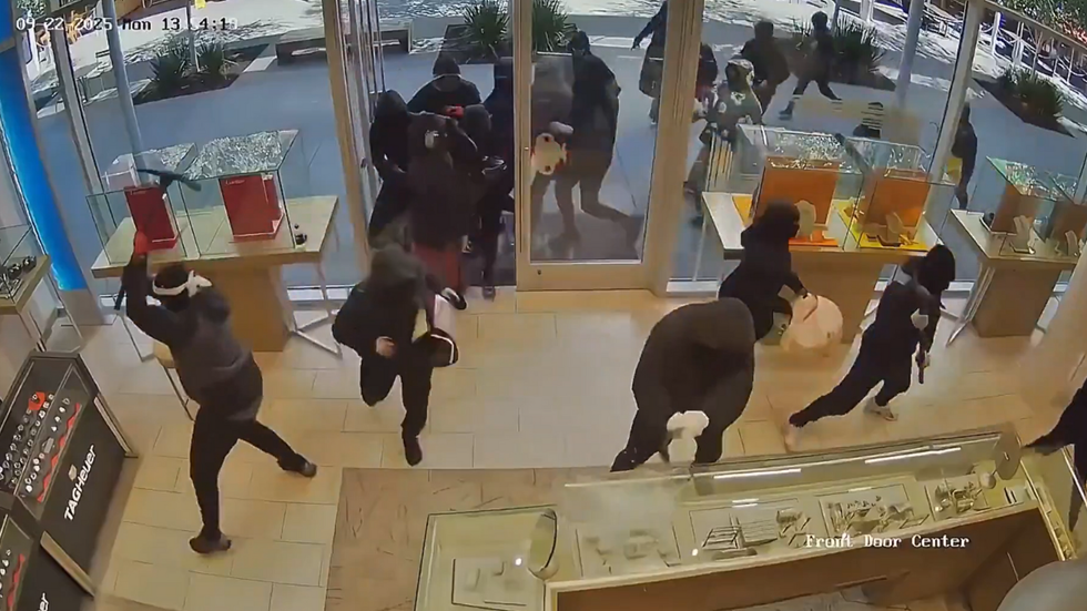 The mob invading the jewellery store