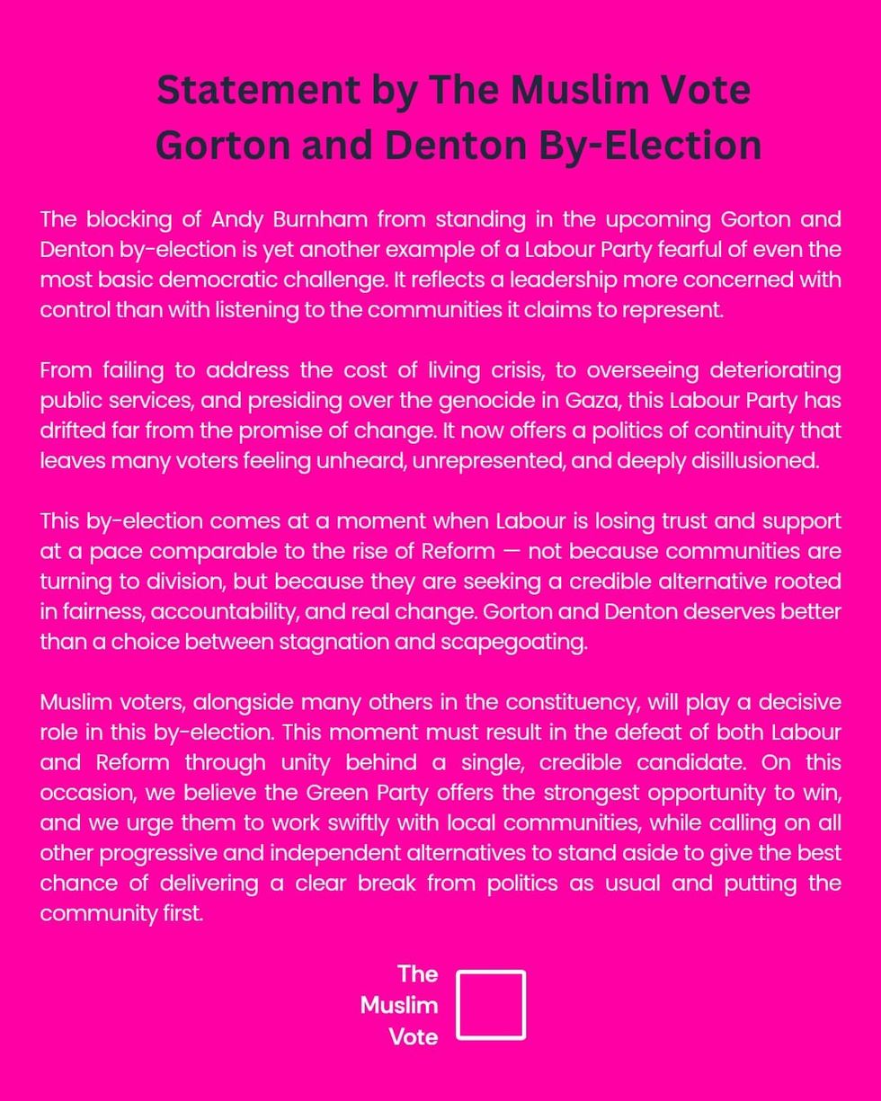 The Muslim Vote released its statement yesterday