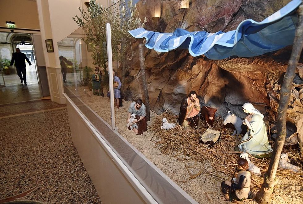 The nativity scene displayed at the B\u00e9ziers city hall
