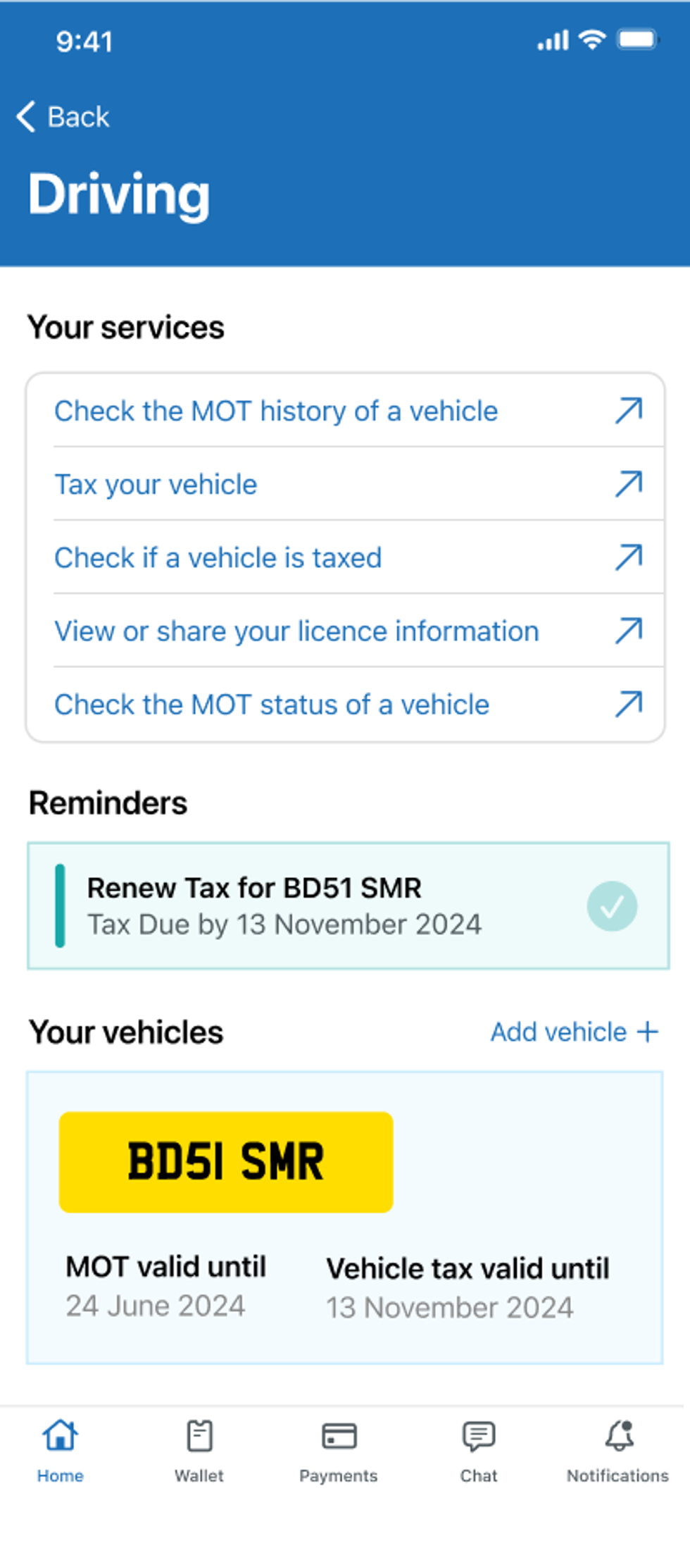 The new GOV.UK app for vehicle tax